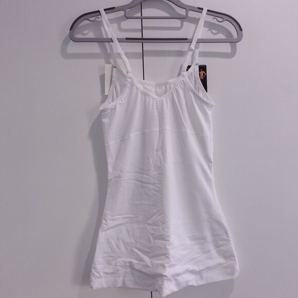 NEW Maidenform Women's Firm Control Fat Free Long Length Tank Size S White 3266 - Picture 2 of 4